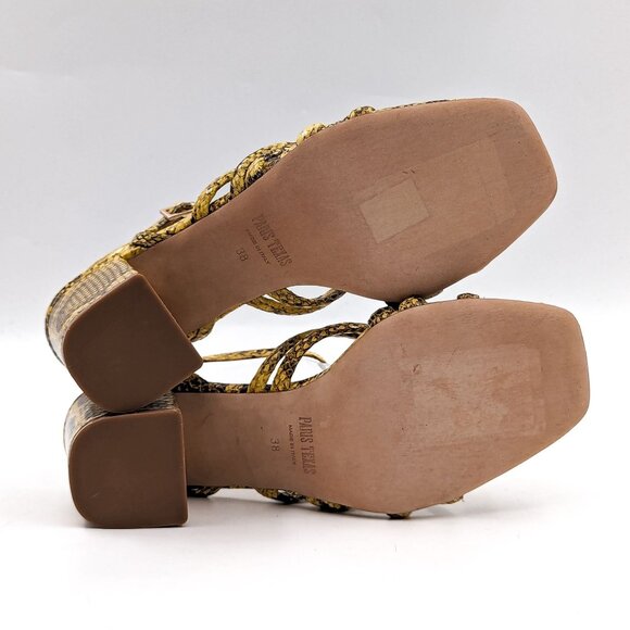 Paris Texas Women Carla Yellow Snake Leather Strappy Sandals size 7.5US 38EUR - Picture 4 of 10